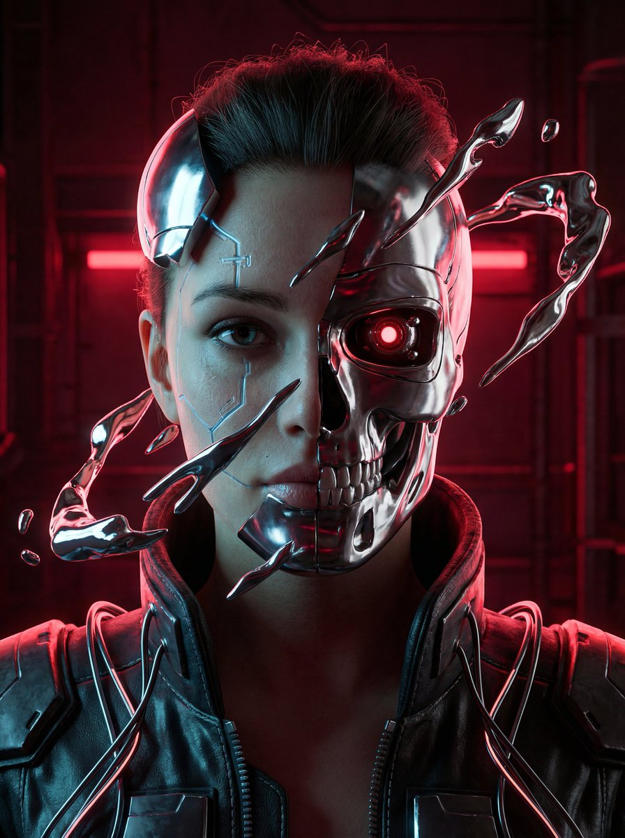 Game Asset - Cyberpunk Biomechanical Portrait — output 1