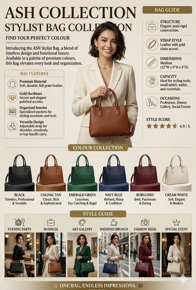 Infographic / Edu Visual - Luxury Handbag Promotional Infographic — output 1