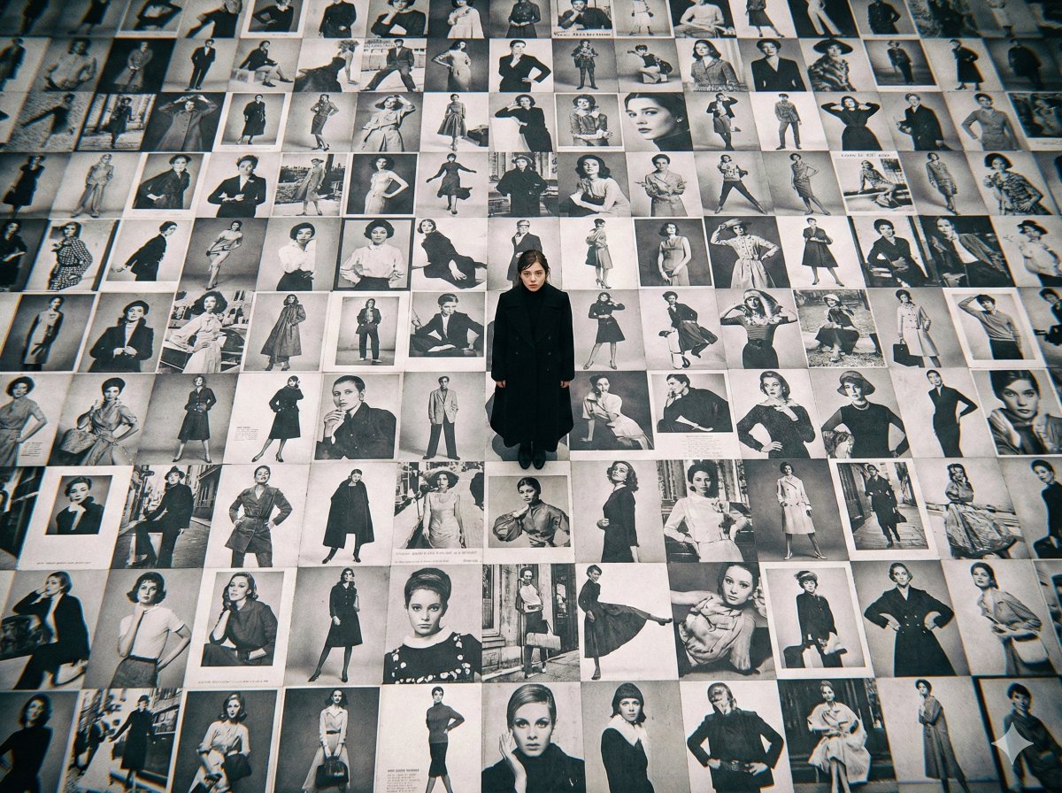 Bird's-Eye View of Actress on Billboard-Covered Ground — output 1