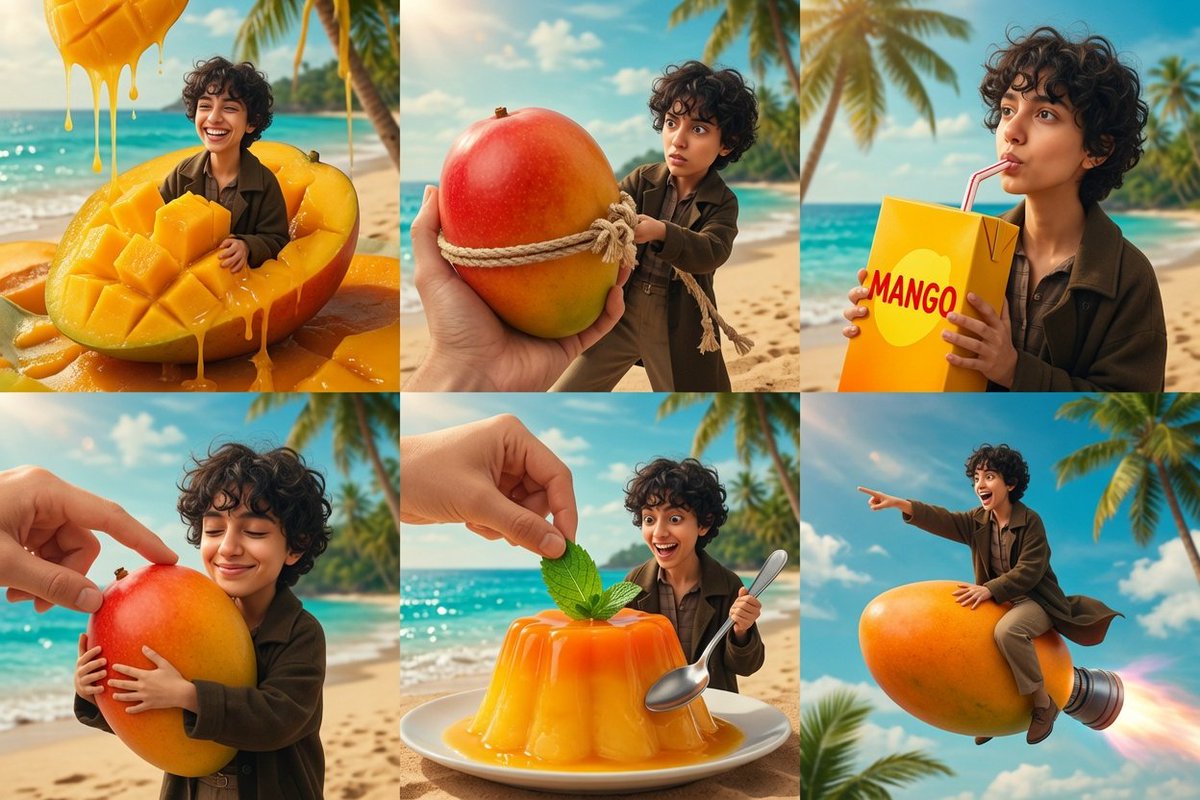 Comic / Storyboard - Tiny Traveler Mango Beach Collage — output 1