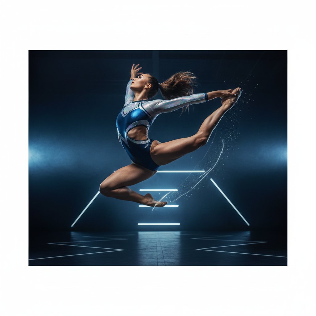 Avant-Garde Athleticism: Frozen Gymnast in Mid-Air — output 1