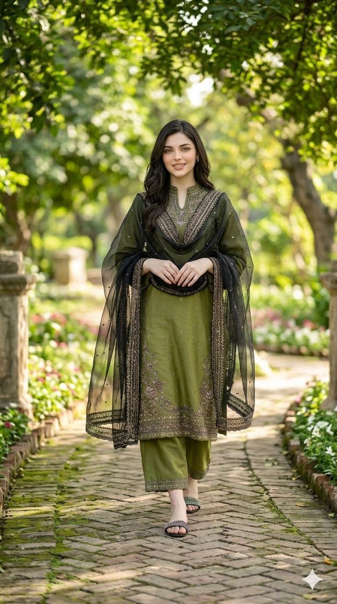Product Marketing - Garden Pathway Fashion Portrait — output 1