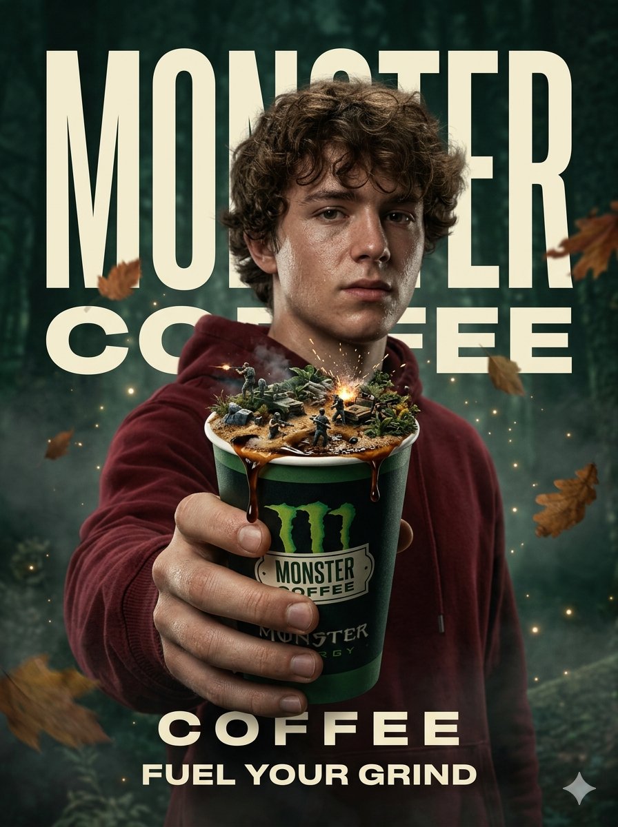 Product Marketing - Surreal Monster Energy Coffee Advertisement — output 1