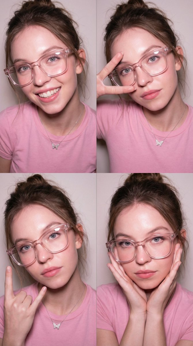 4-Panel Collage Portrait with Flash — output 1