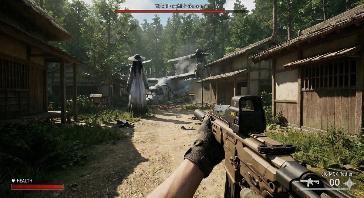 Game Asset - Human VS. Yokai Haxtusyaku-sama in FPS Game Style — output 1