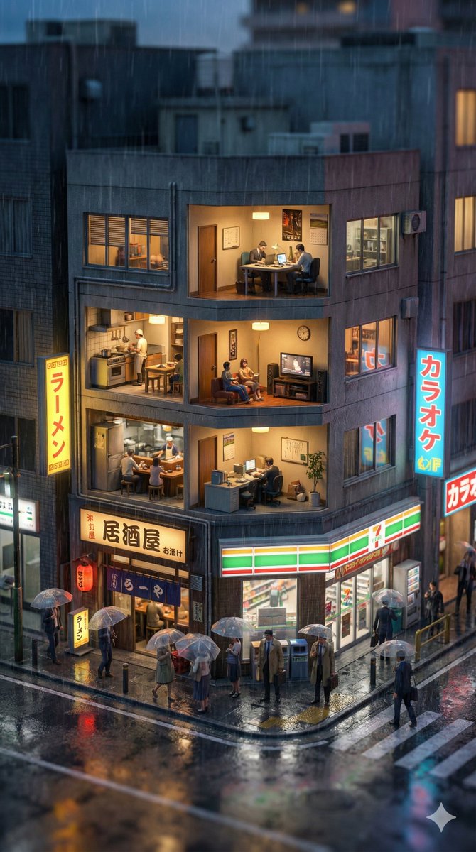 YouTube Thumbnail - Vertical Tilt-Shift Miniature City Cross-Section — output 1