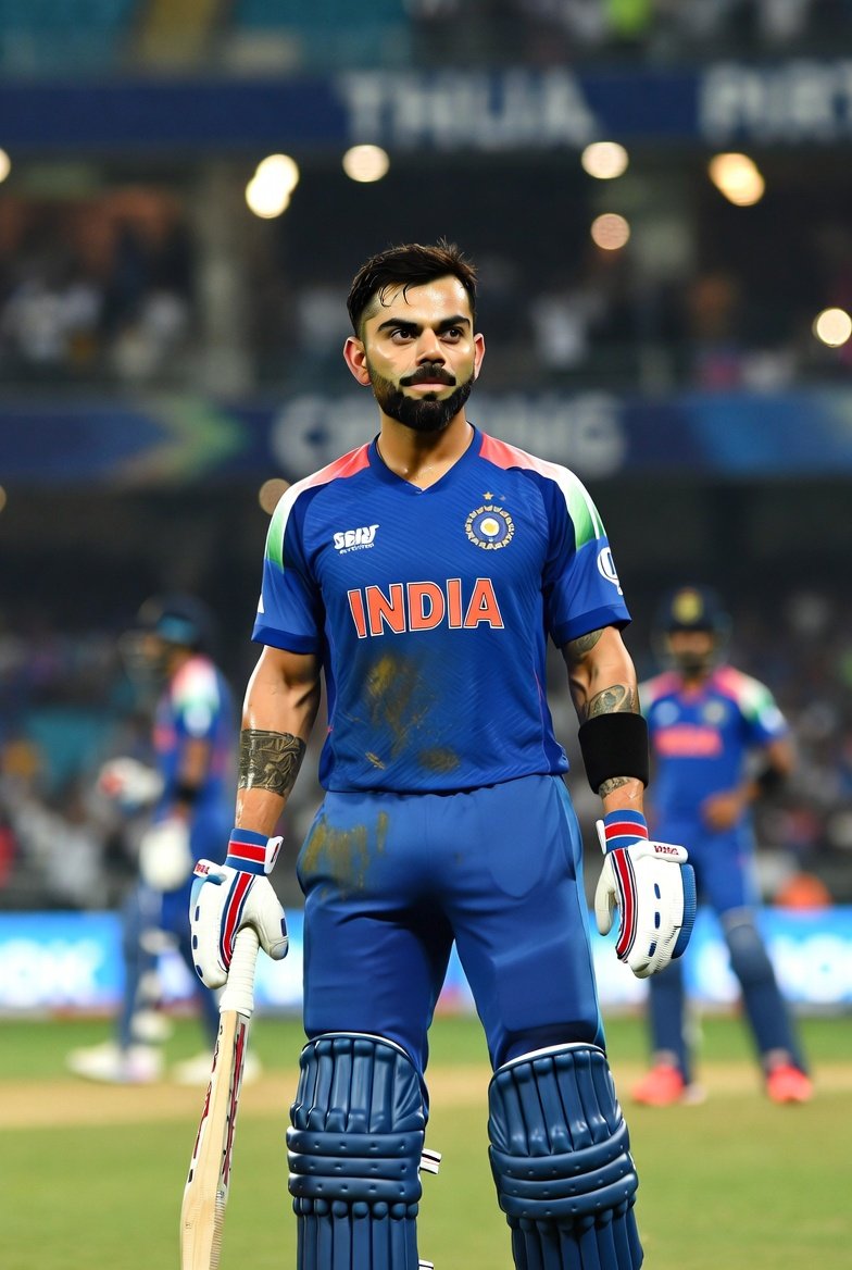 Dynamic Sports Photography Prompt for Virat Kohli — output 1
