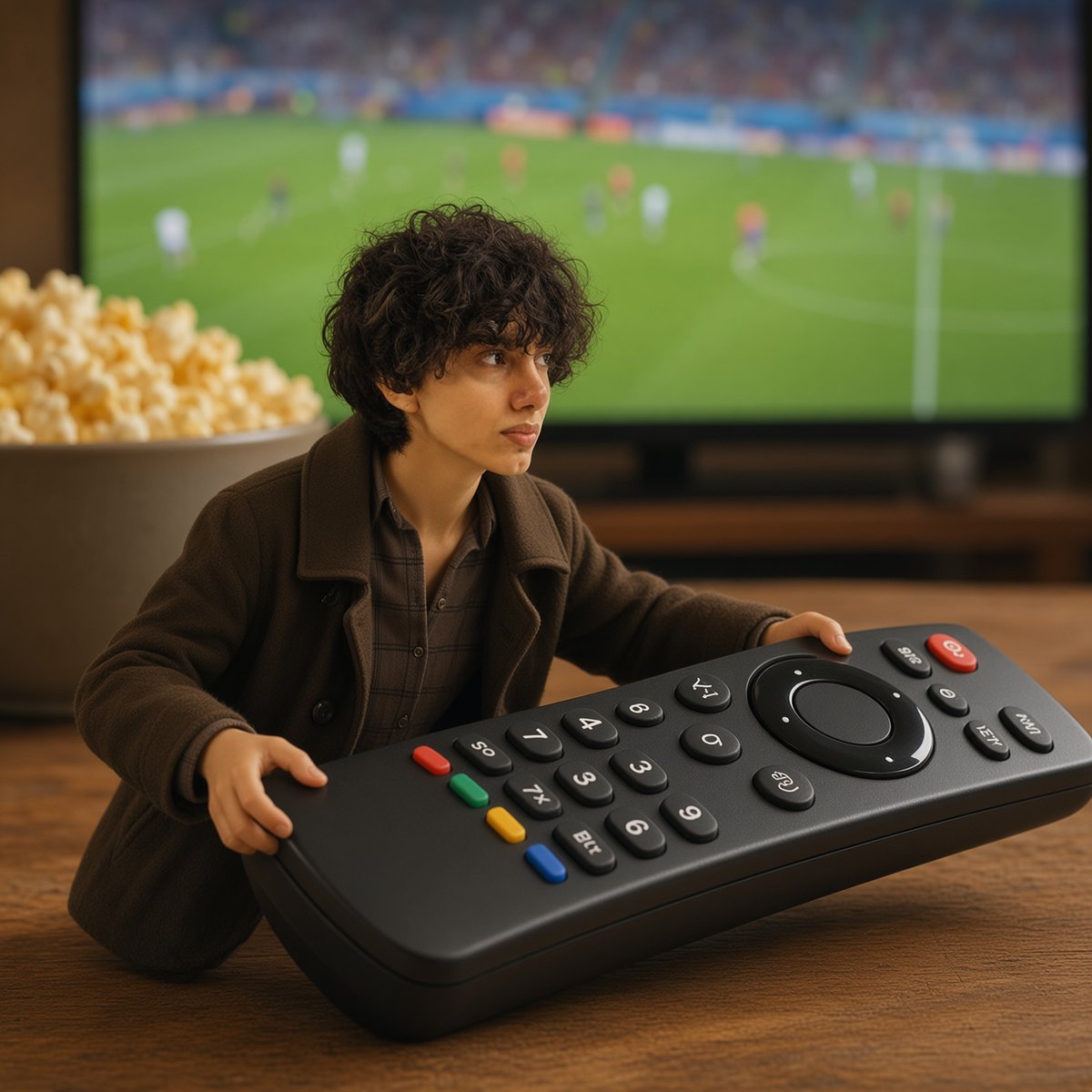 Social Media Post - Tiny Person Lifting Giant TV Remote — output 1