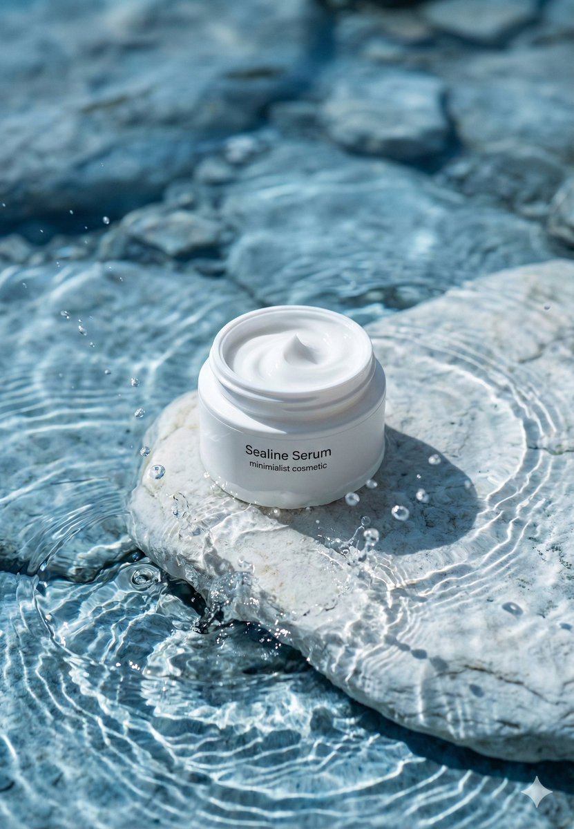 E-commerce Main Image - Luxury Skincare Product Macro Shot in Water — output 1