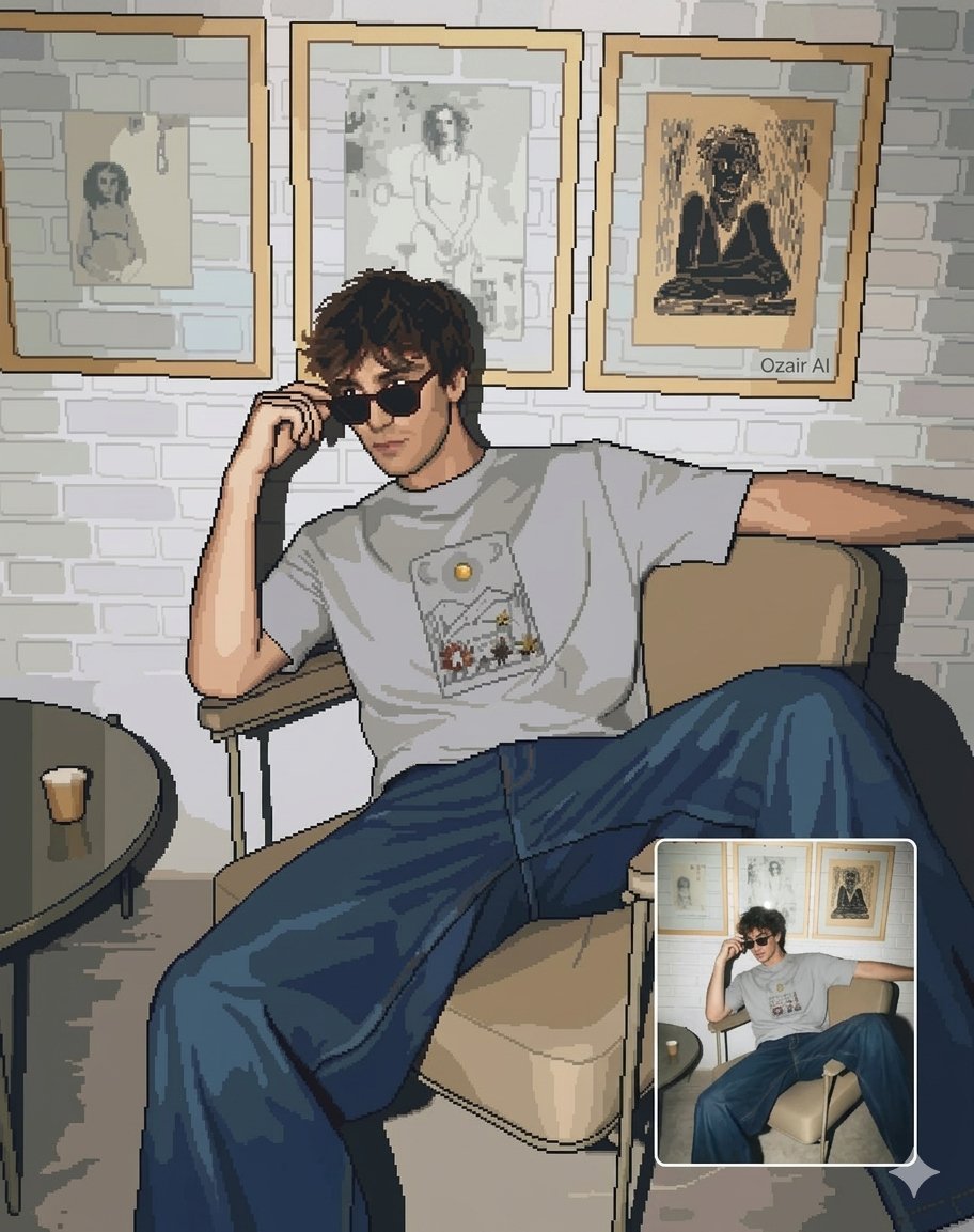 Game Asset - Pixel Art Portrait of a Stylish Man — output 1