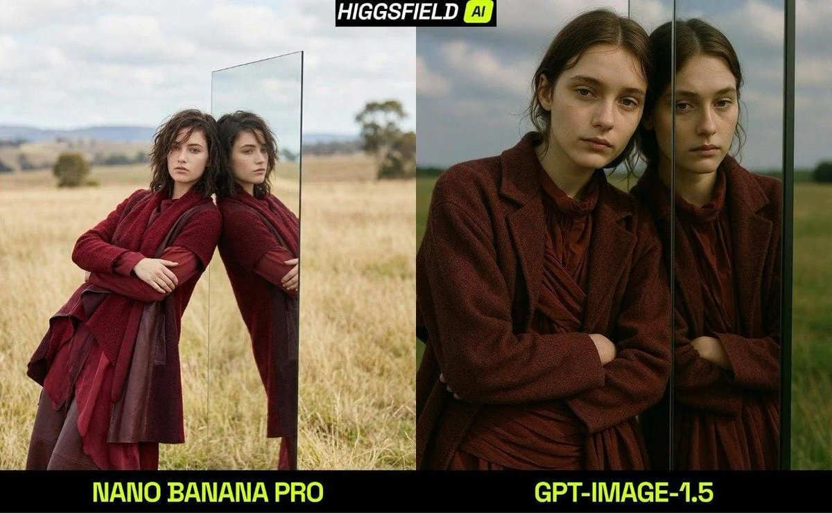 Cinematic Fashion Portrait with Reflection (Comparison) — output 1