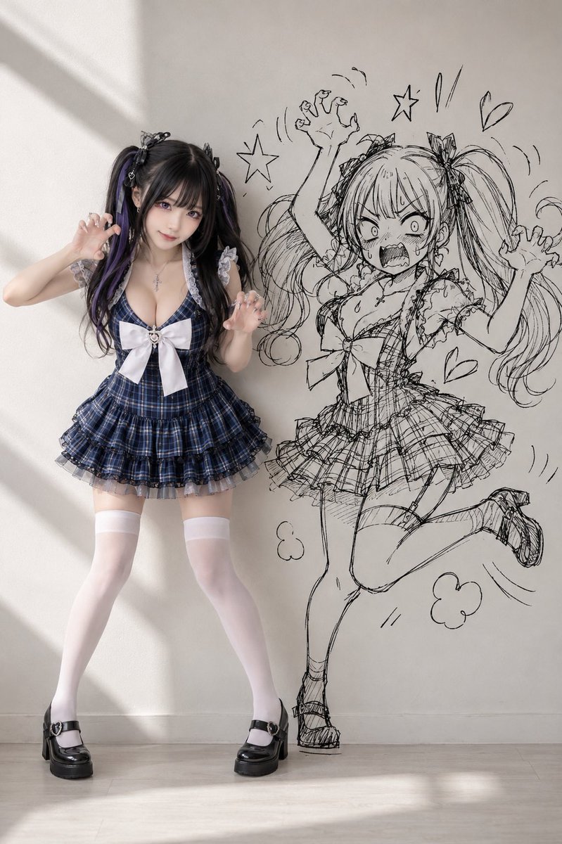 Profile / Avatar - Cosplay Girl with Manga Graffiti Shadow — output 1