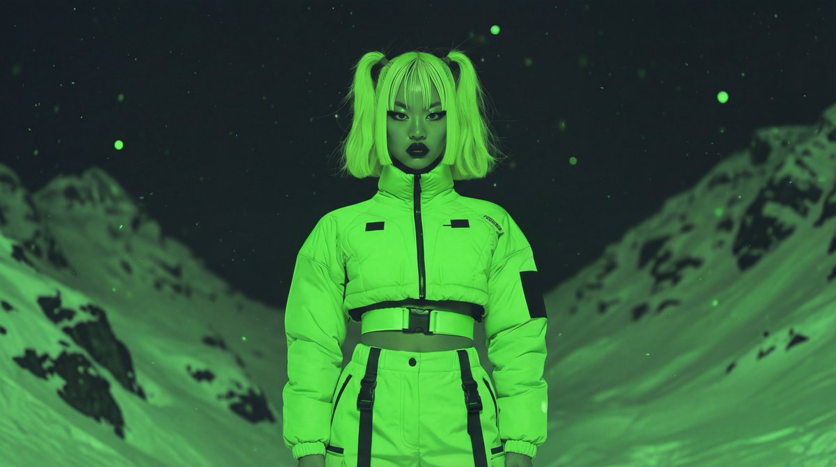 Product Marketing - Neon Cyberpunk Alpine Portrait — output 1