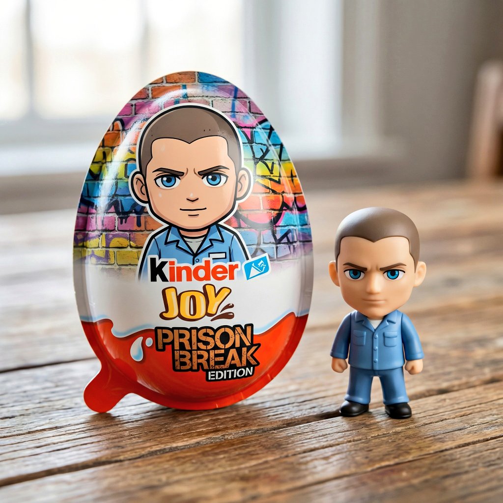 E-commerce Main Image - Hyper-realistic Product Photo of Kinder Joy Egg — output 1