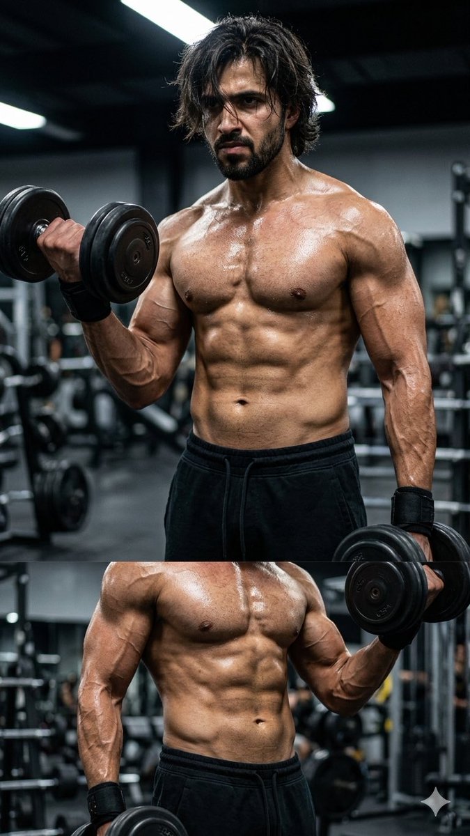 Product Marketing - Cinematic Intense Gym Session Portrait — output 1