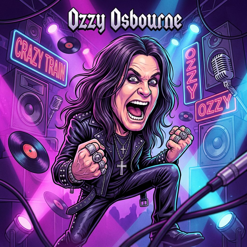 Social Media Post - Master Prompt for Caricature Art of Music Legends — output 1