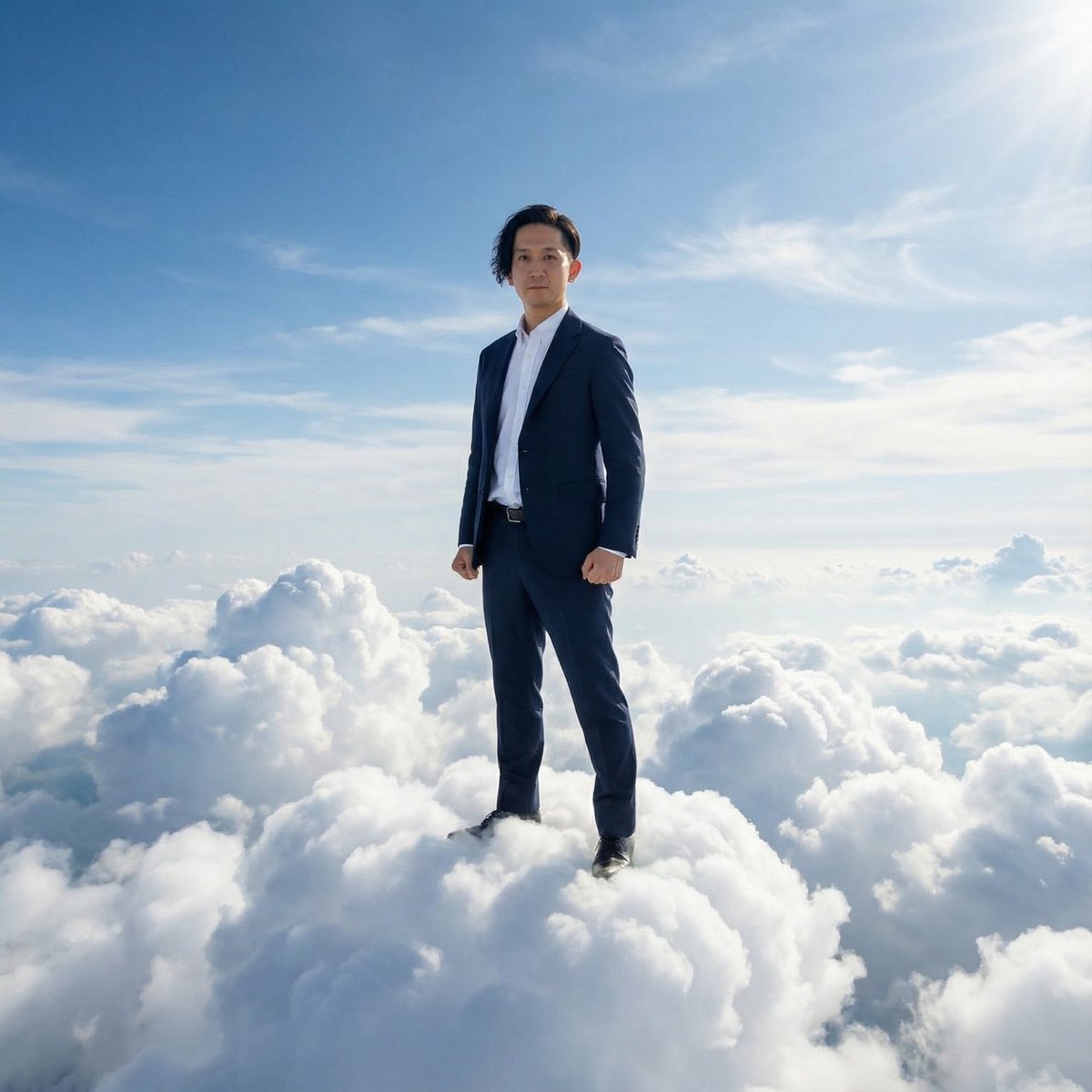 Standing on Clouds in a Suit — output 1