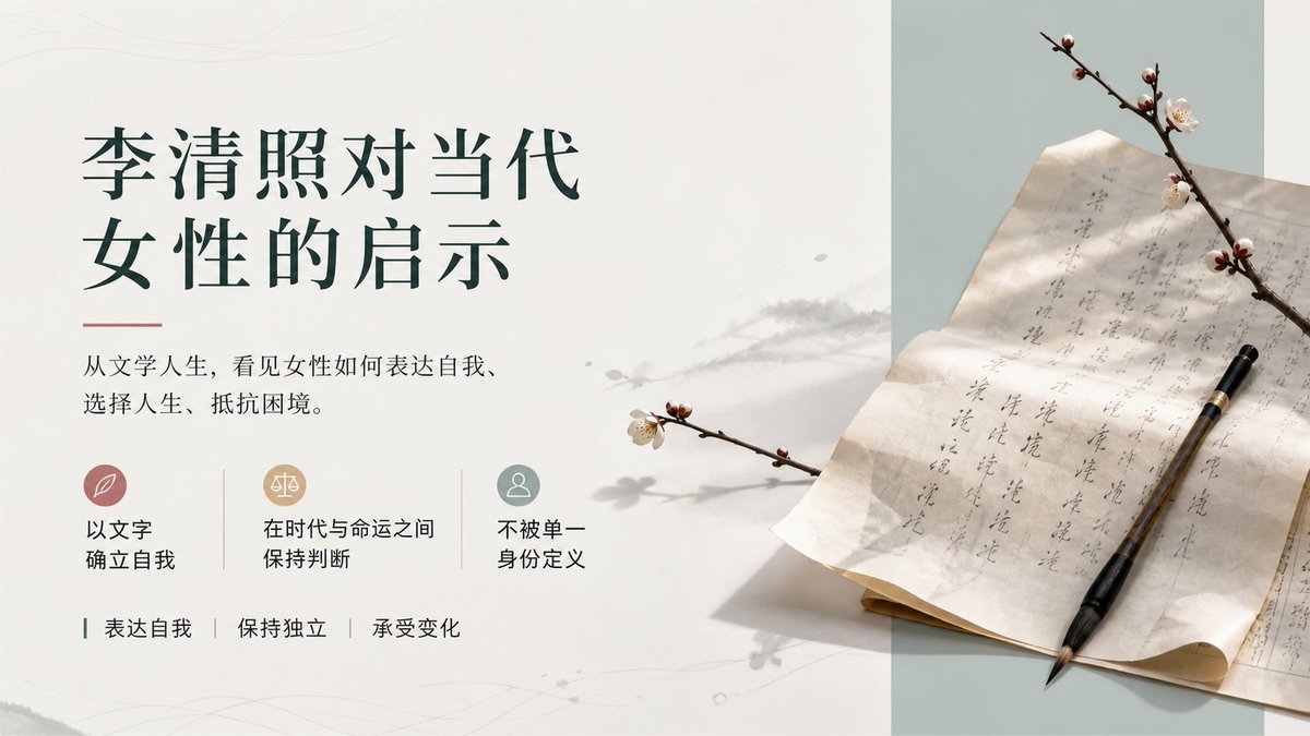 Infographic / Edu Visual - Li Qingzhao Literary Slide — output 1