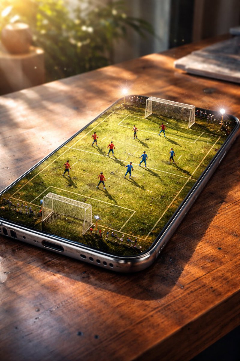 Hyper-Realistic Cinematic Football Stadium on a Smartphone Screen — output 1