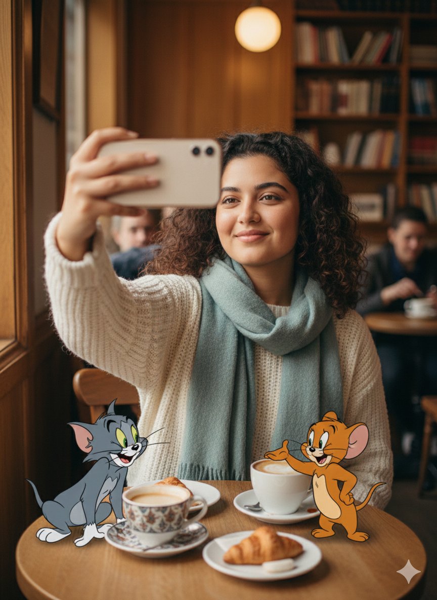 Photorealistic Selfie with Cartoon Crossover — output 1