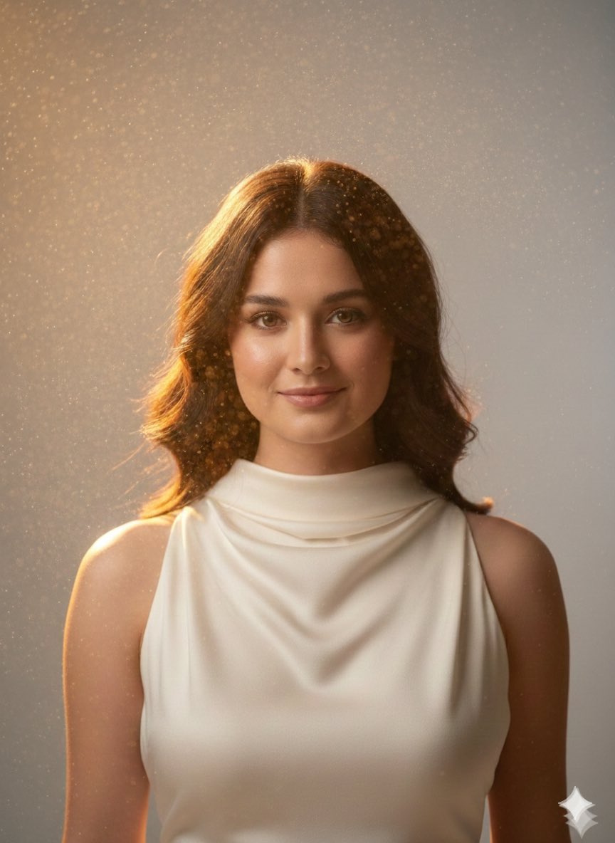 High-Fashion Editorial Portrait with Dust Particles — output 1