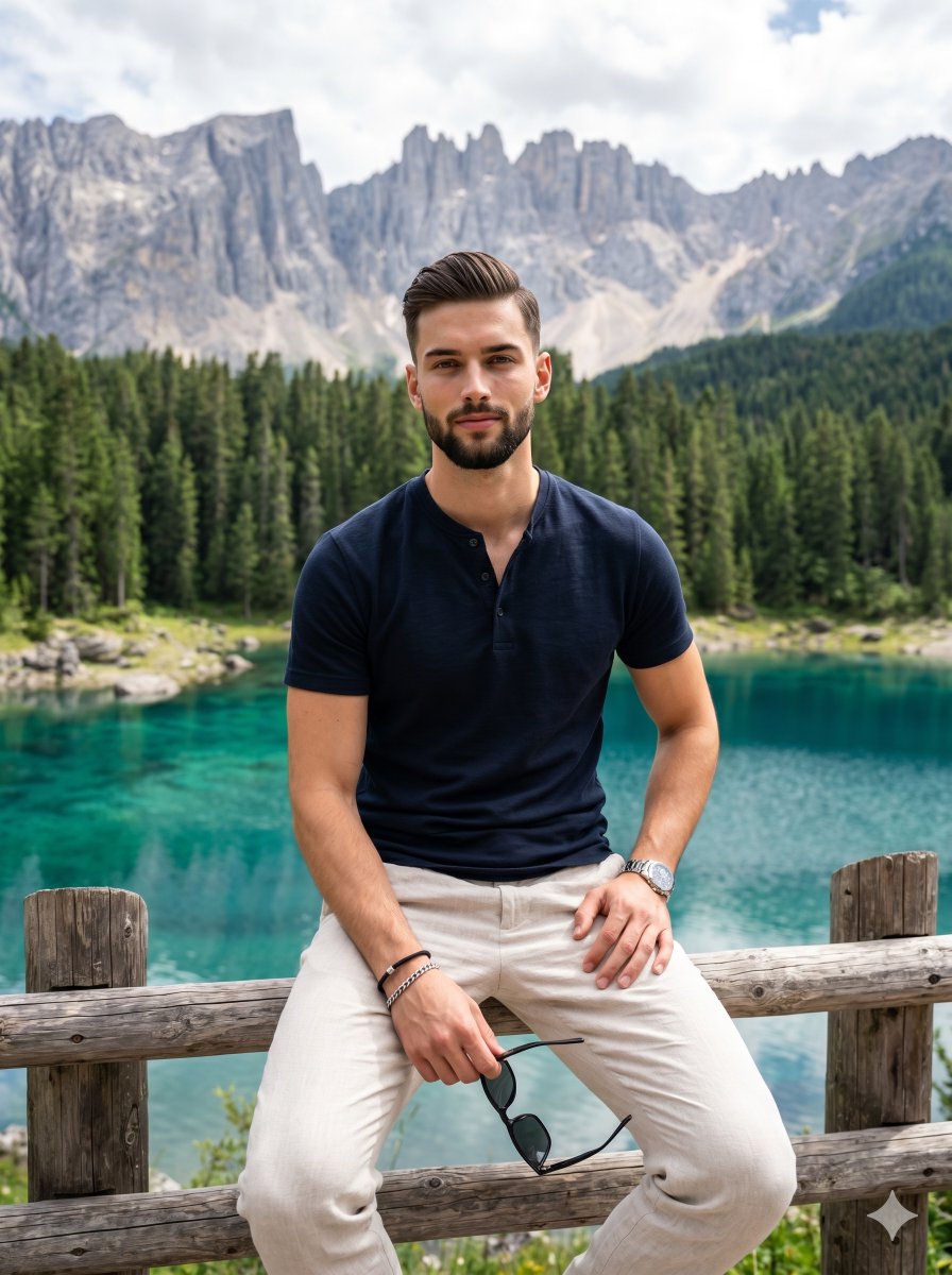 Profile / Avatar - Casual Male Portrait Alpine Lake — output 1