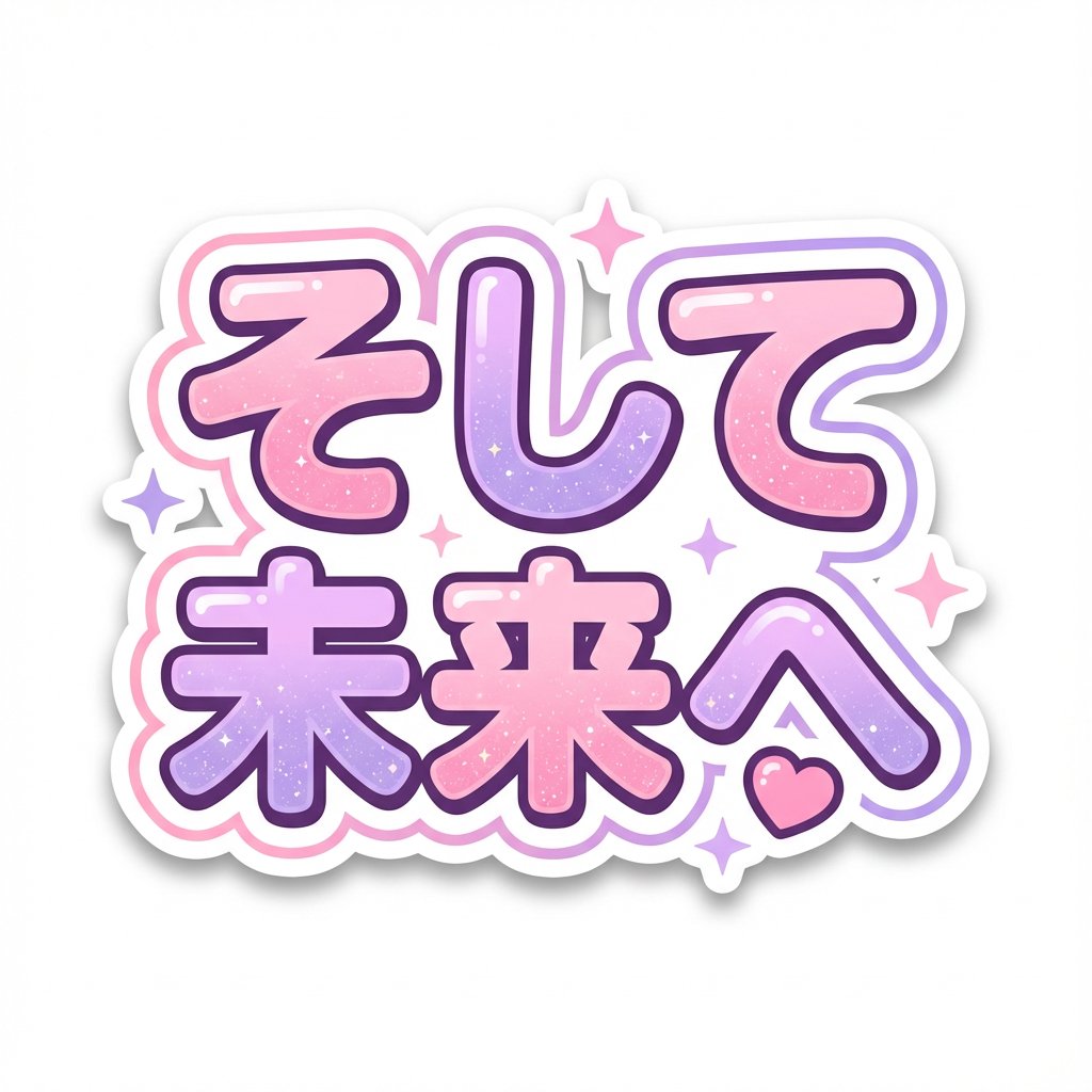 Kawaii Japanese Anime-Style POP Typography Sticker — output 1