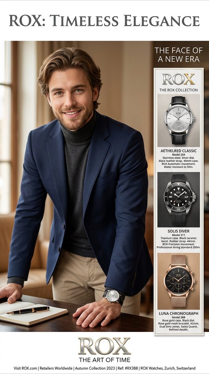 Product Marketing - Luxury Watch Magazine Advertisement — output 1