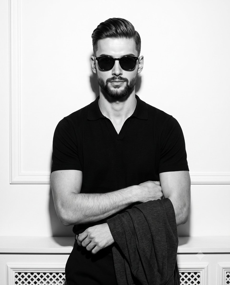 Product Marketing - Monochromatic Editorial Male Portrait — output 1