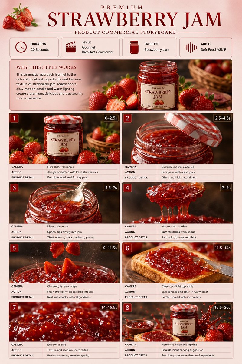 Comic / Storyboard - Premium Strawberry Jam Storyboard — output 1