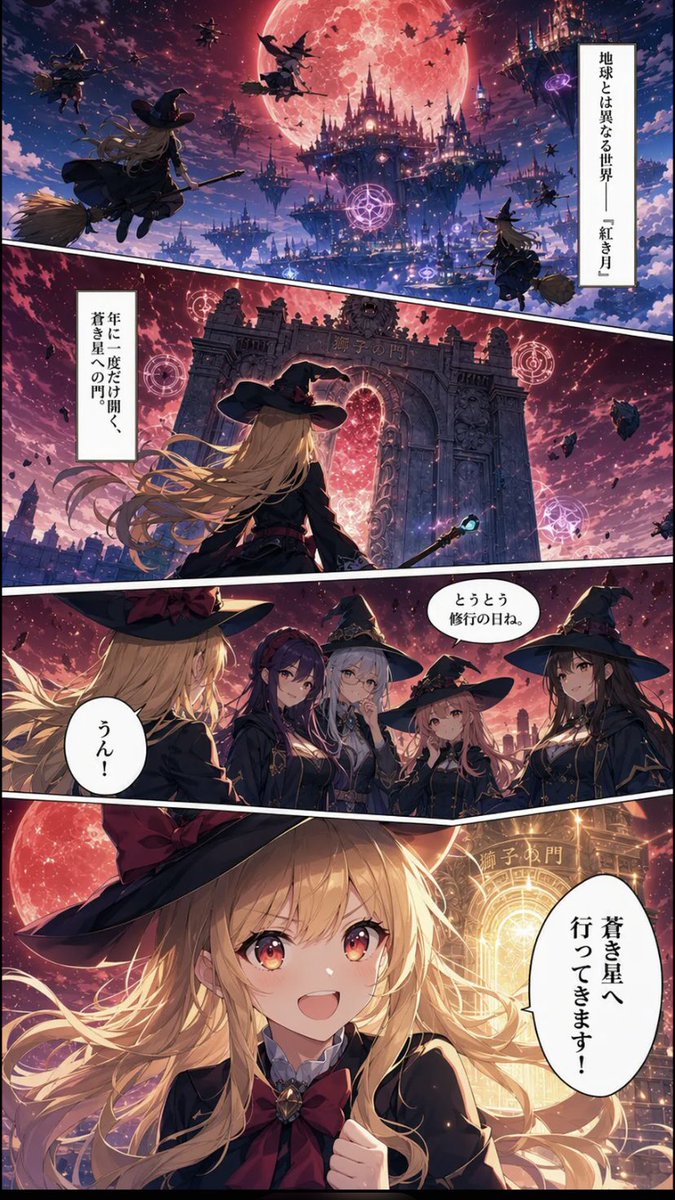 Comic / Storyboard - Crimson Moon Witch Manga Page — output 1