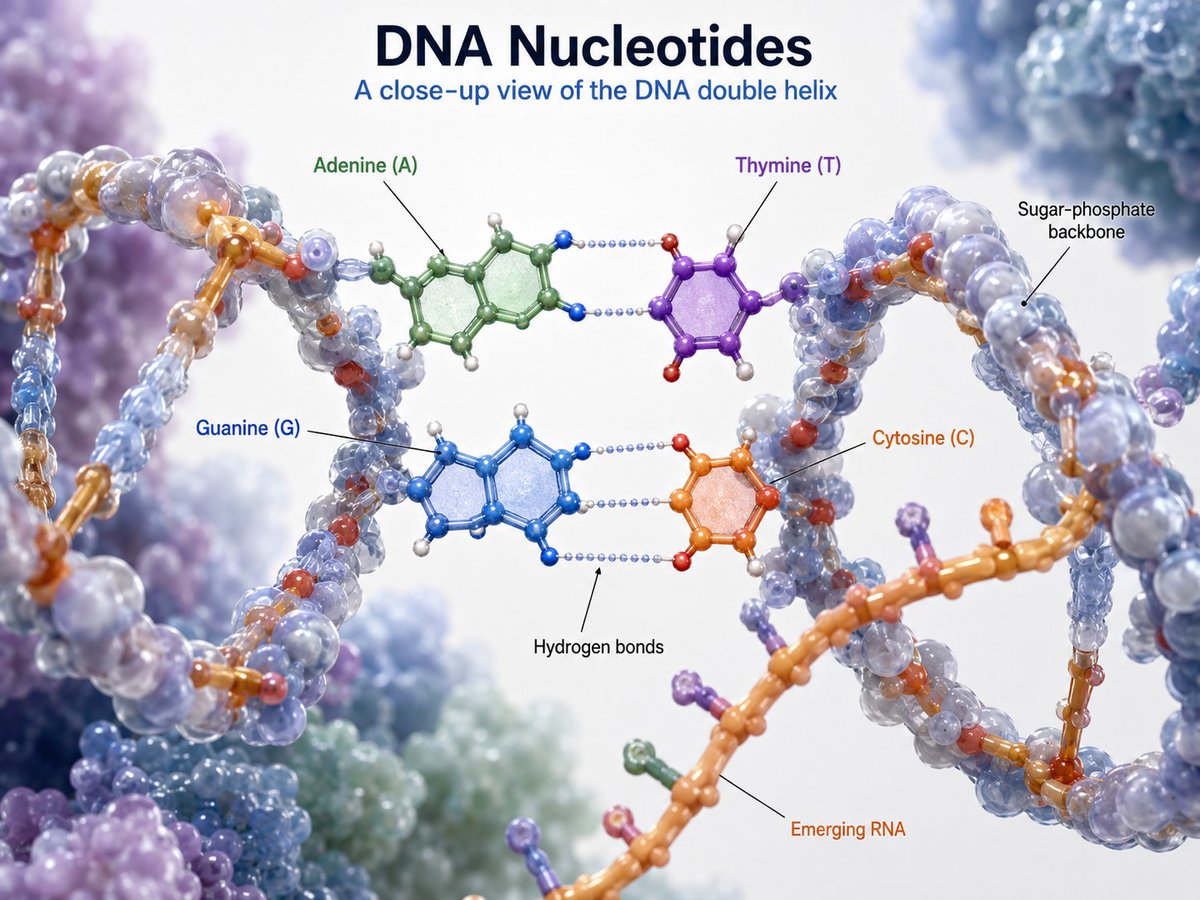 Infographic / Edu Visual - DNA Nucleotides 3D Infographic — output 1