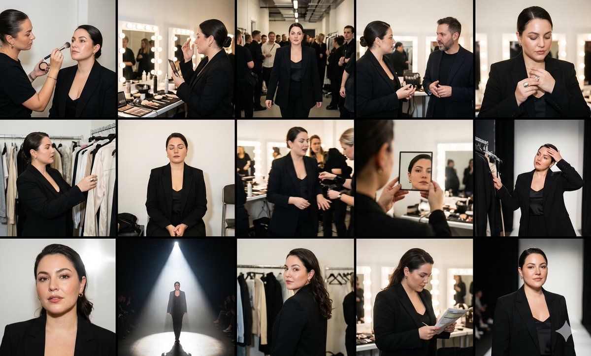 Comic / Storyboard - Fashion Week Backstage Contact Sheet — output 1