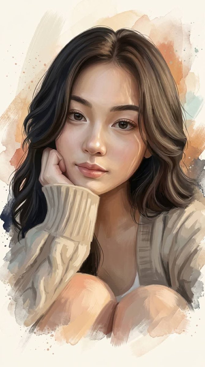 Profile / Avatar - Editorial Digital Portrait Painting — output 1