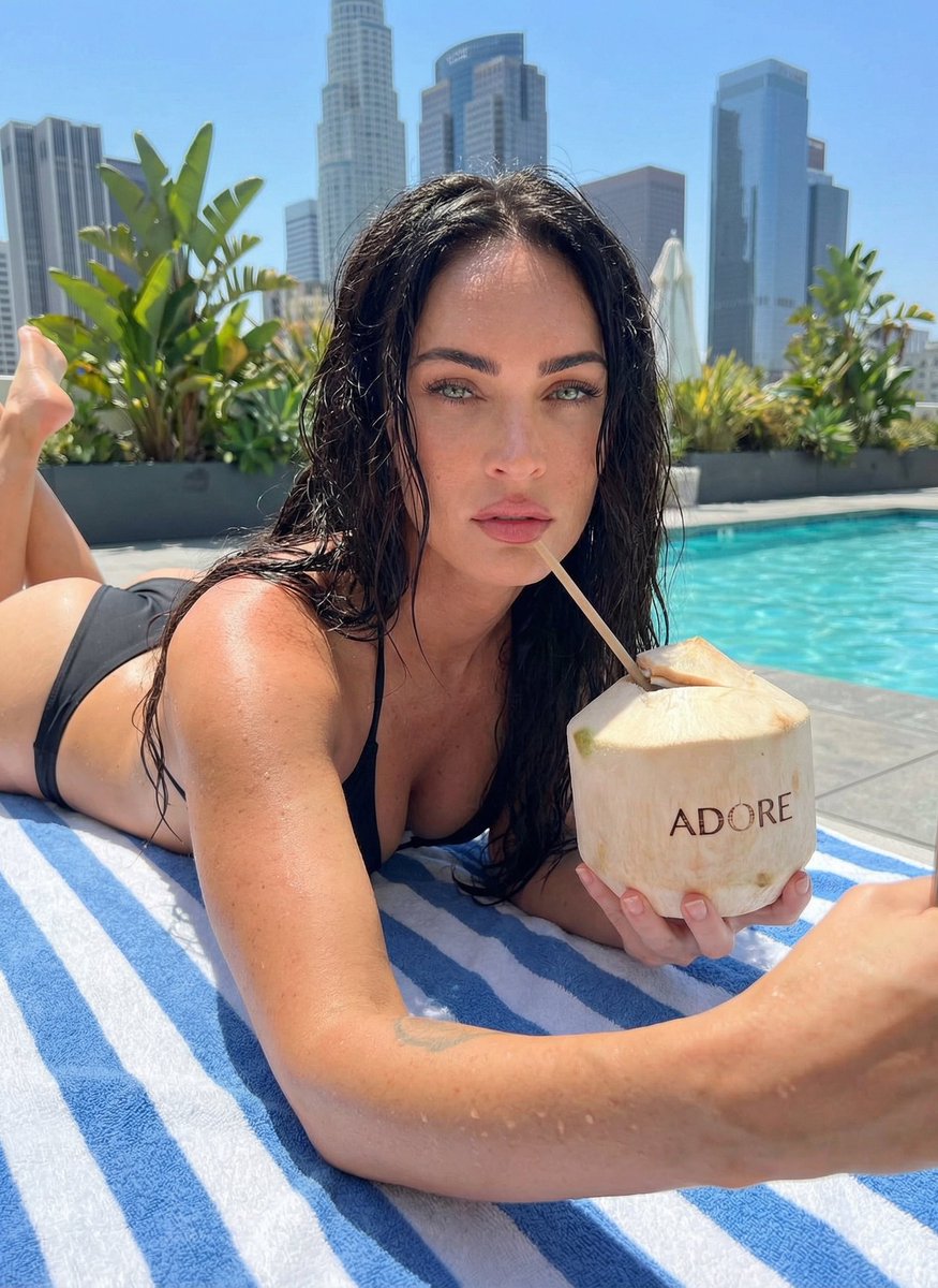 LA Rooftop Poolside Selfie Prompt — output 1