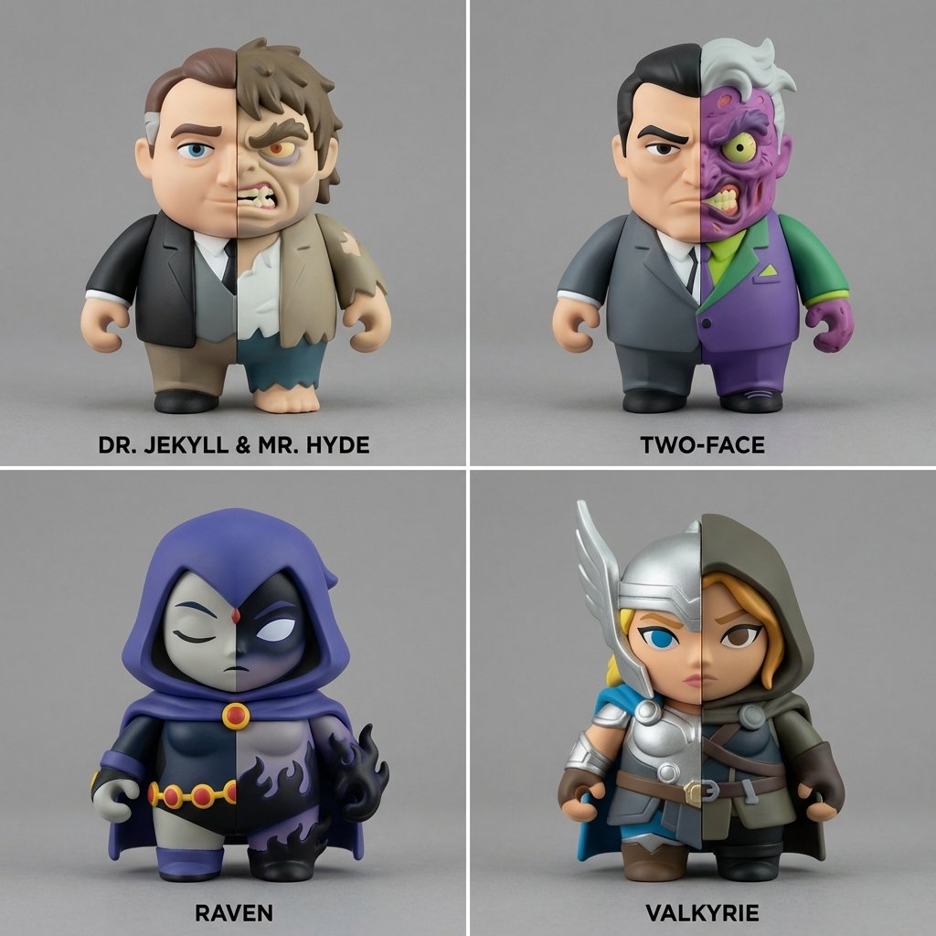 Game Asset - Split Identity Vinyl Toy Engine — output 1