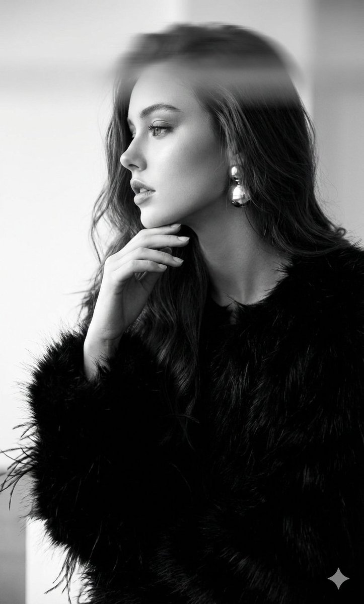 Black-and-White Surreal Editorial Portrait — output 1