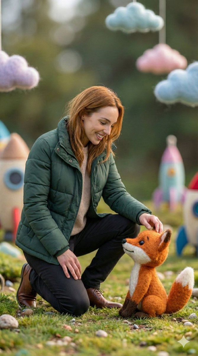 Photorealistic Human and Felt Fox Hybrid — output 1