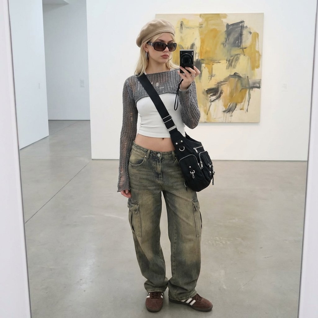 Art Gallery Mirror Selfie Fashion Editorial — output 1