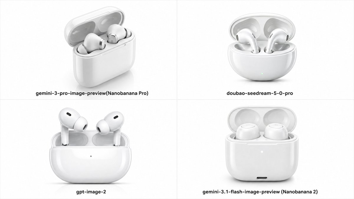 E-commerce Main Image - Four-Model Earbud Product Comparison — output 1