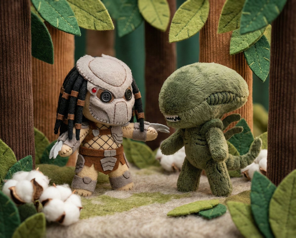 Social Media Post - Plush Toy Diorama Prompt (Little Red Riding Hood) — output 1