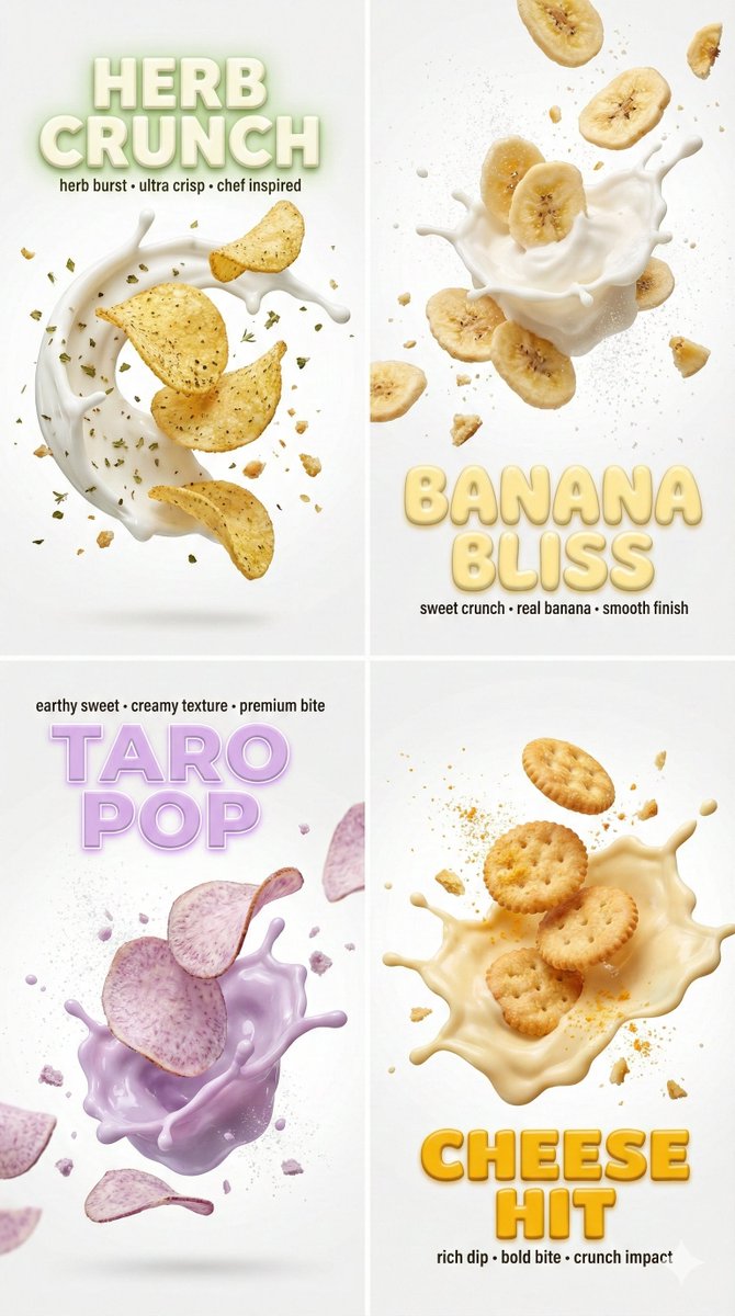 E-commerce Main Image - Macro Food Photography with 3D Text Overlays — output 1