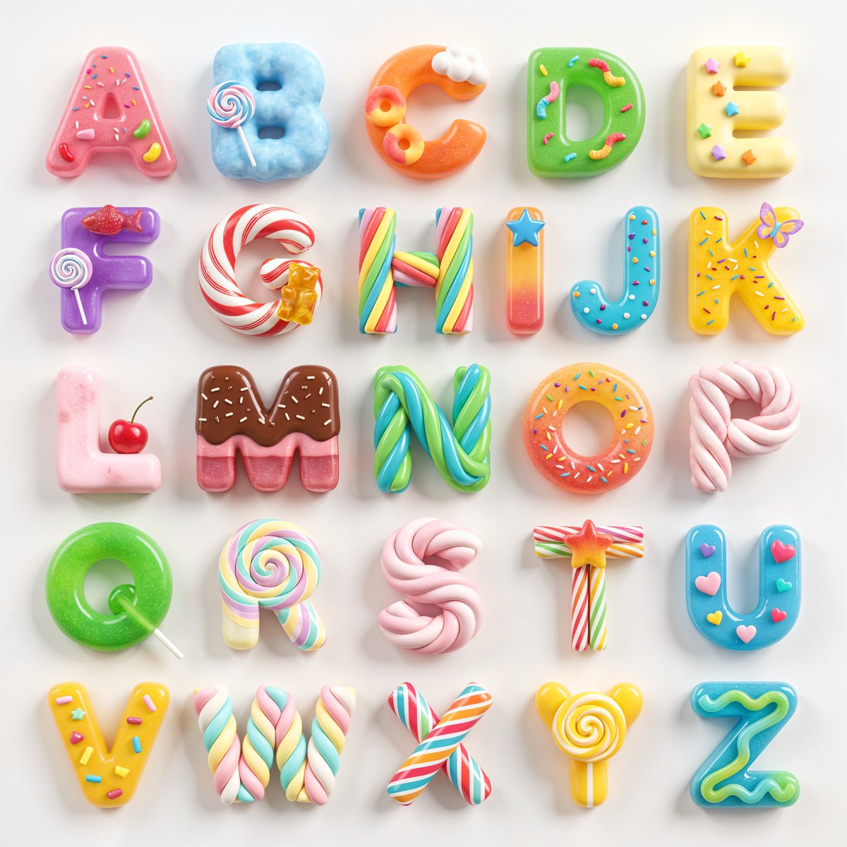 Game Asset - 3D Squishy Candy Alphabet — output 1