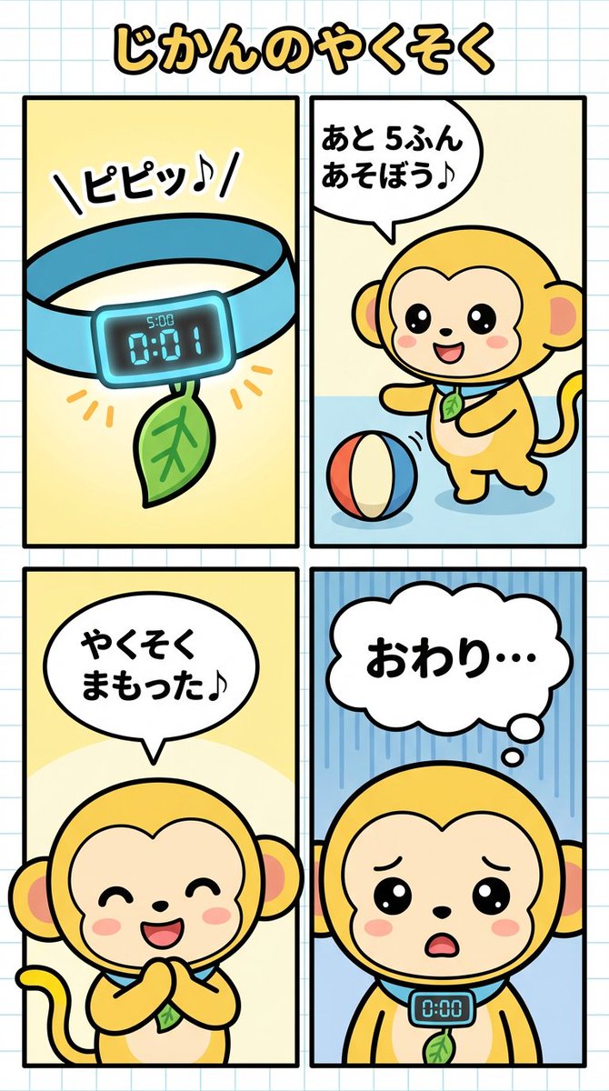 Four-Panel Comic Strip on Keeping Time — output 1