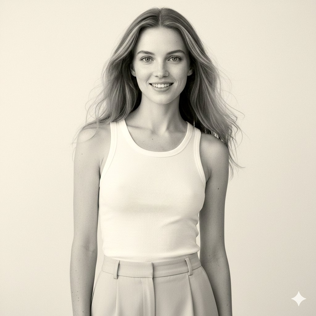Social Media Post - Realistic Black-and-White Studio Portrait Prompt — output 1