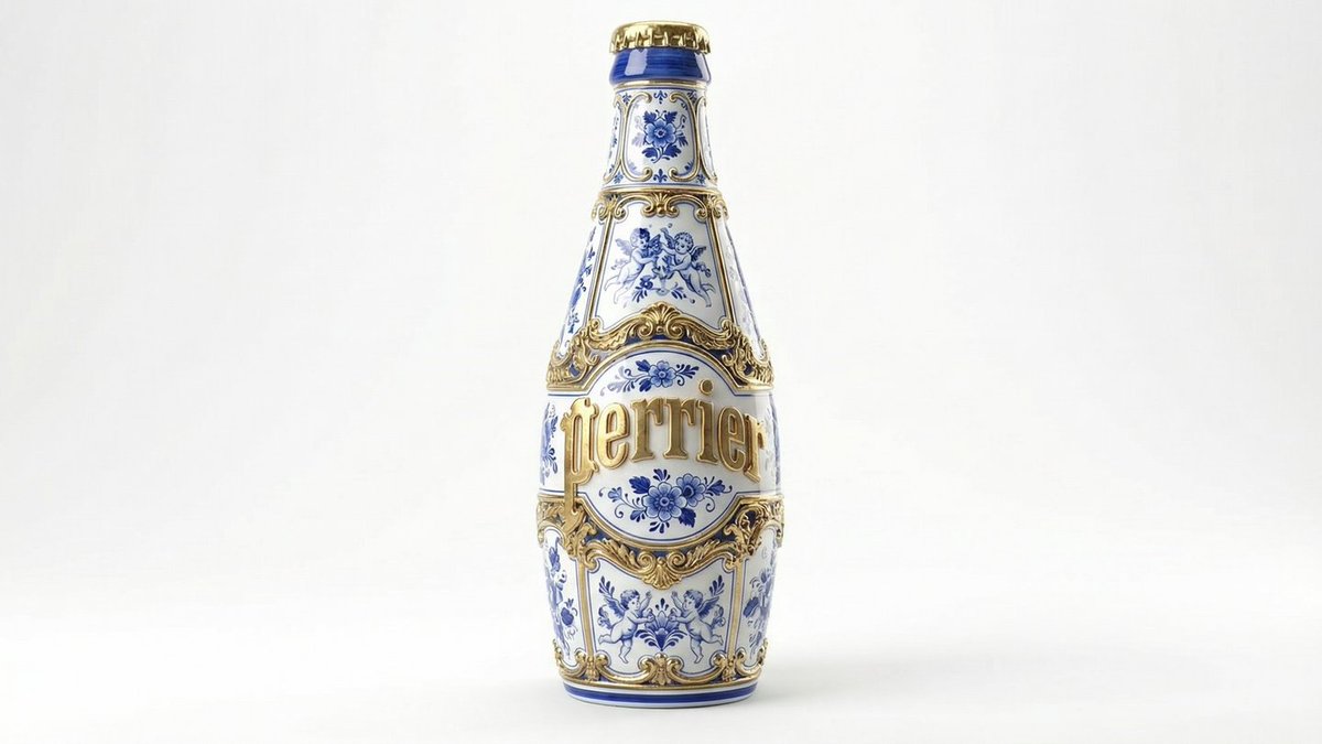 E-commerce Main Image - Gilded Delftware Product Signature Prompt — output 1
