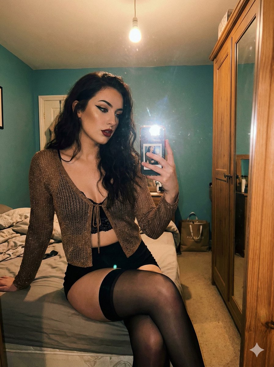 Profile / Avatar - Seductive Low-Light Mirror Selfie with Flash — output 1