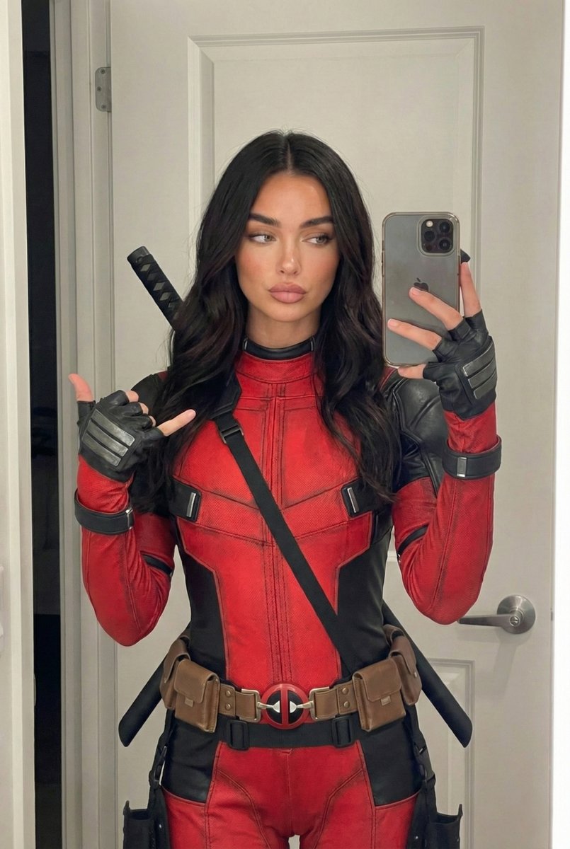 Profile / Avatar - Photorealistic Deadpool Cosplay Mirror Selfie — output 1