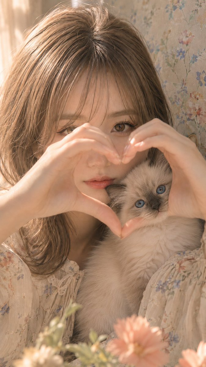 Profile / Avatar - Kitten Heart Portrait Prompt — output 1
