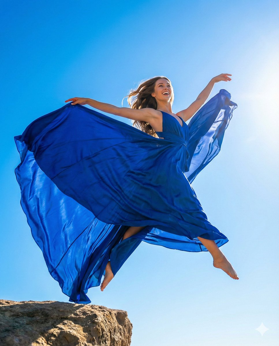 High-Fashion Dynamic Leap Commercial Prompt — output 1